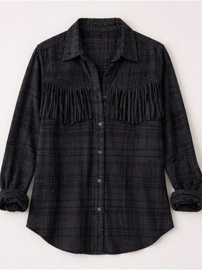 Rails Dolly Fringe Plaid Western Shirt  XS flannel